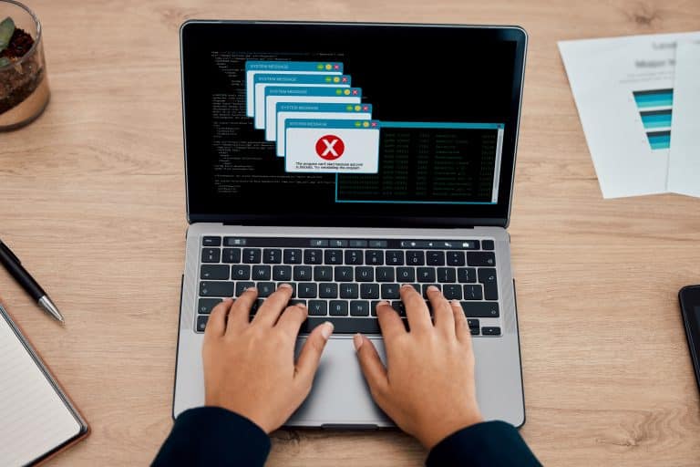 error office and hands typing on a laptop working 2023 02 15 00 41 42 utc - Broken Website Emergency: First Steps to Diagnose and Fix - Problem Solving