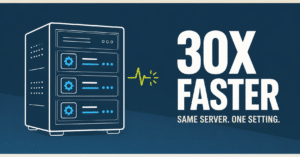 Server dashboard showing warm worker processes handling a traffic burst without delay