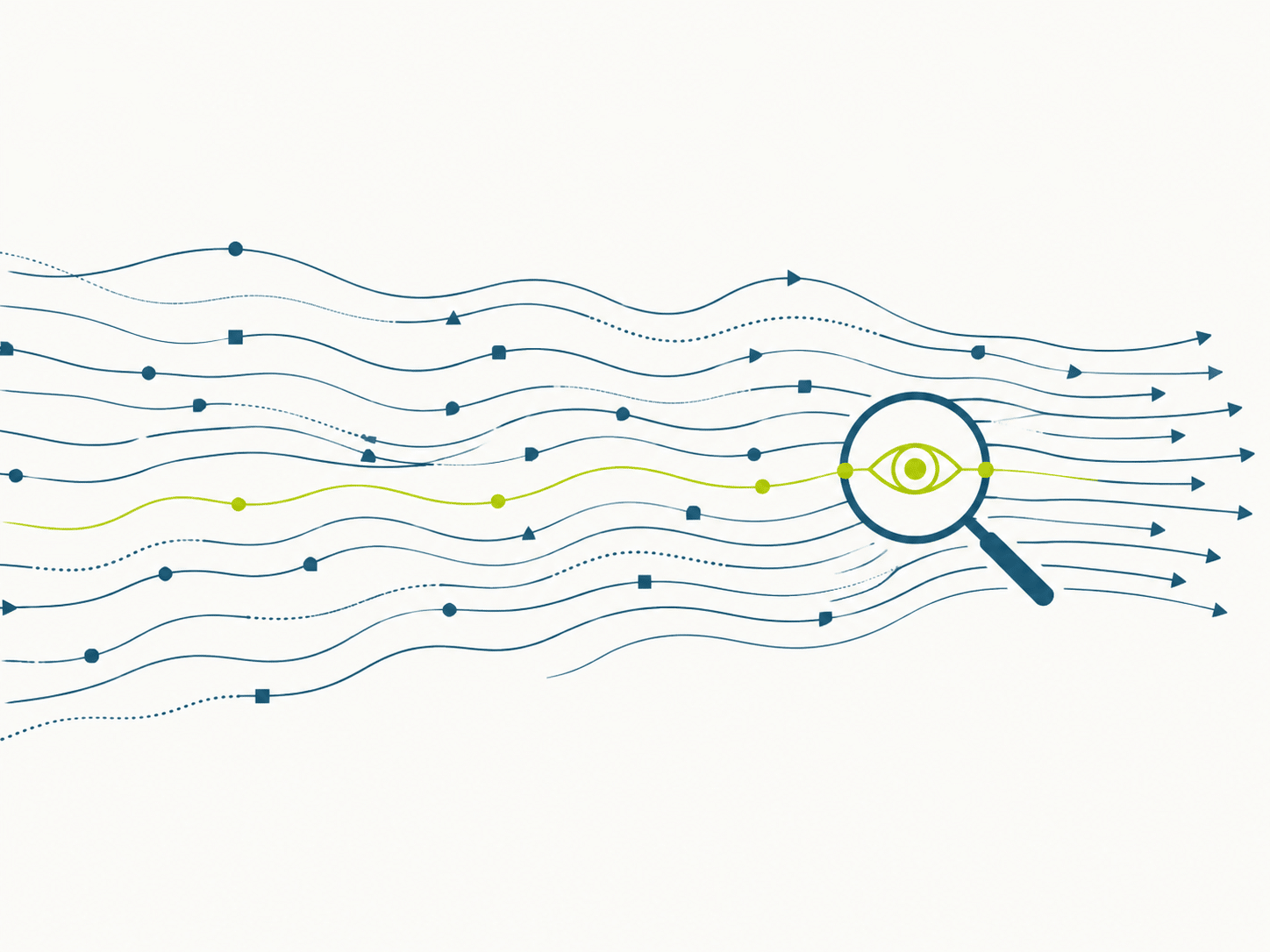 Illustration representing how most attack traffic passes by unnoticed without active monitoring