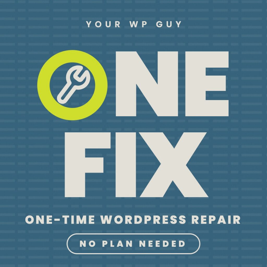 one off wordpress fix - One-Off WordPress Fix -